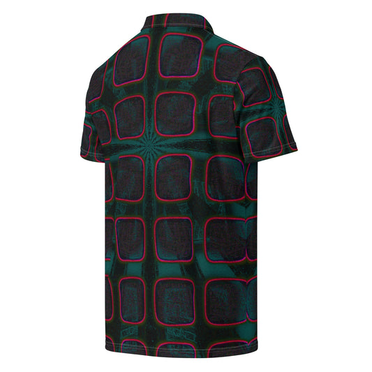 Chippin Balls Emerald Grid AOP Polo - side view