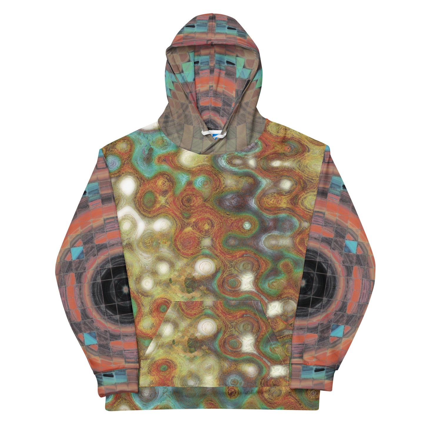 Chippin Balls Liquid Marble AOP Hoodie - close-up print detail