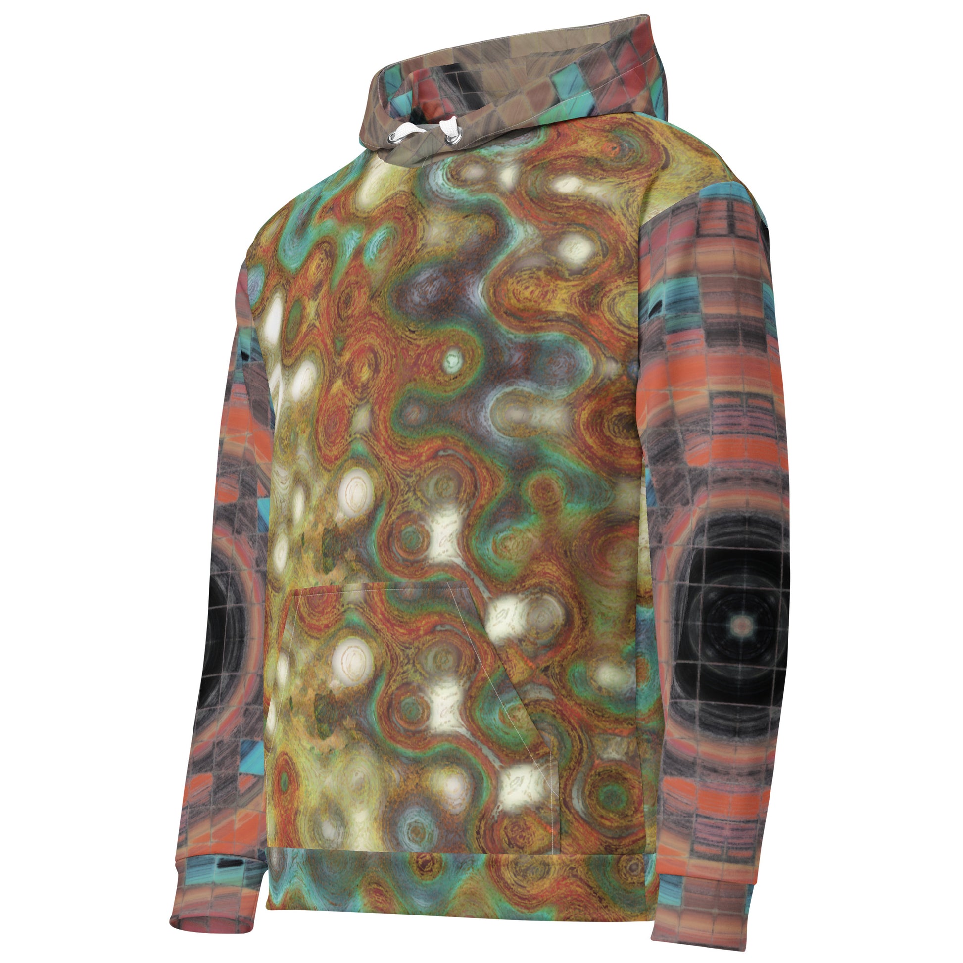 Chippin Balls Liquid Marble AOP Hoodie - hood detail