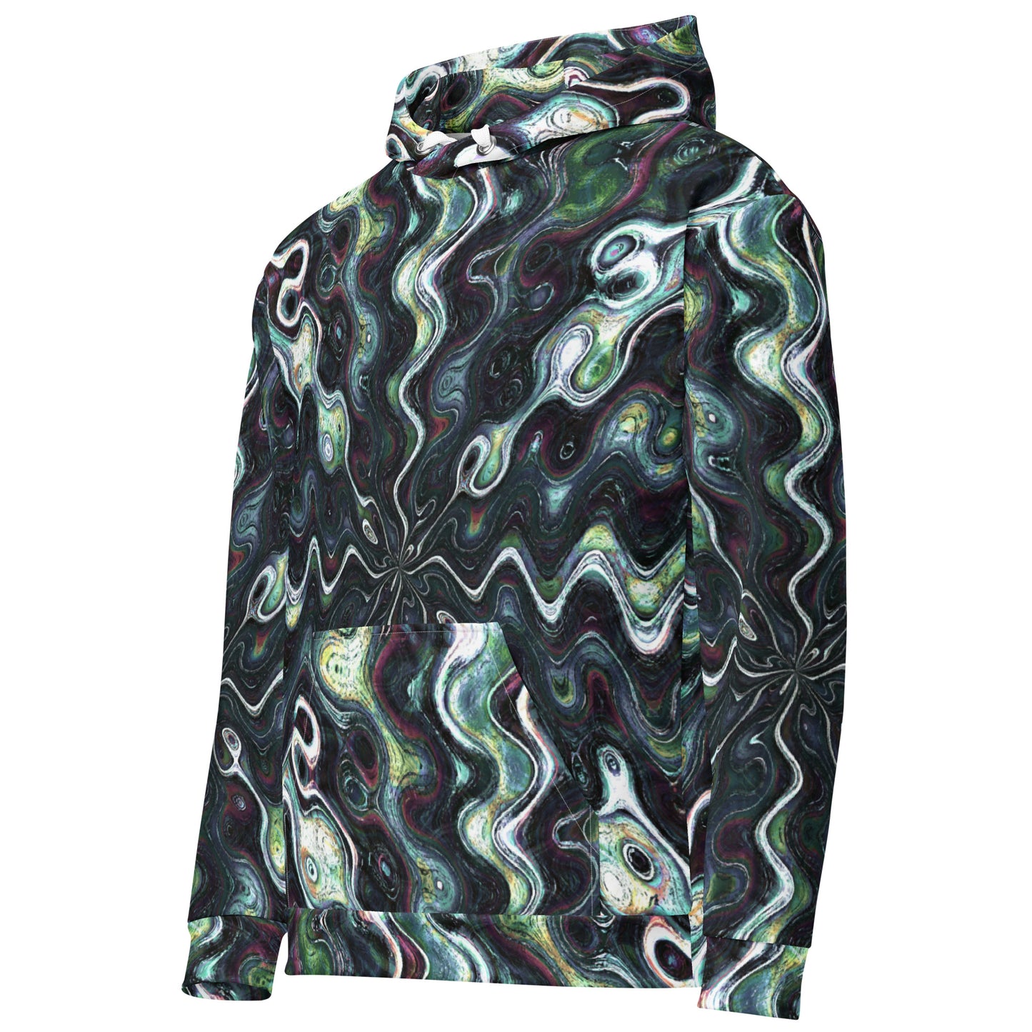 Chippin Balls Obsidian Swirl AOP Hoodie - hood detail