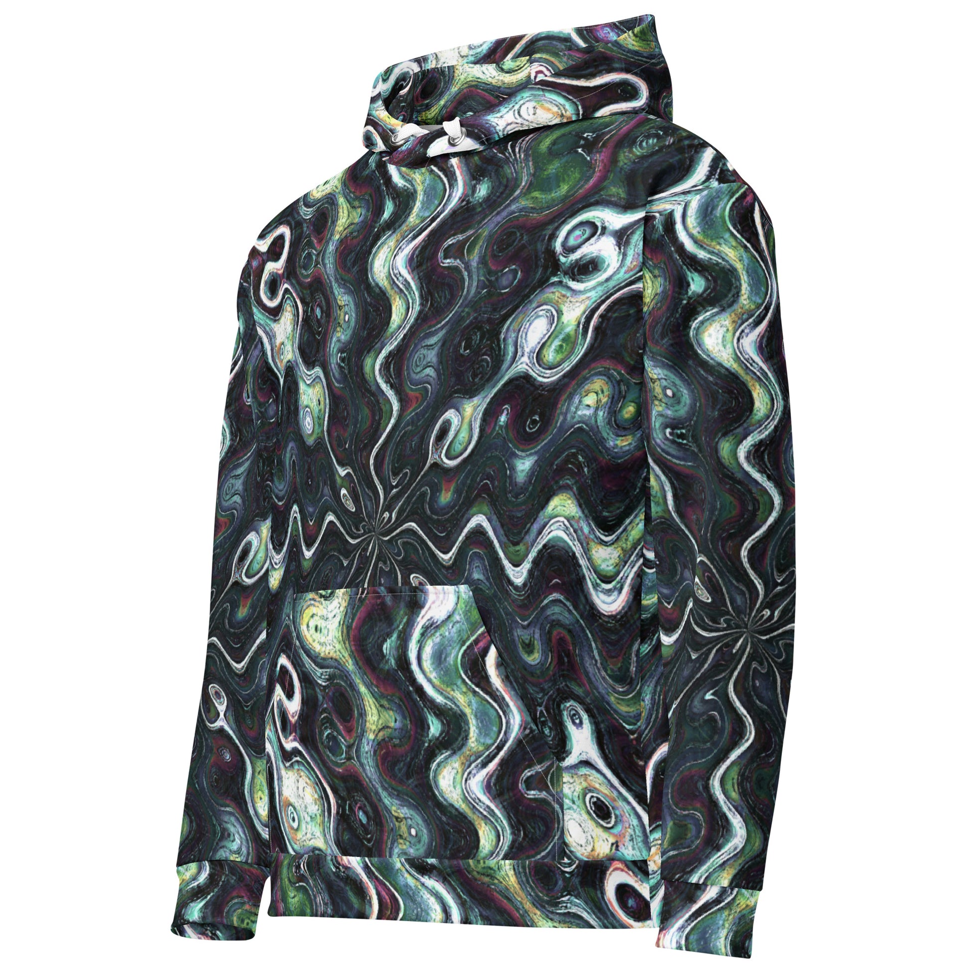 Chippin Balls Obsidian Swirl AOP Hoodie - hood detail
