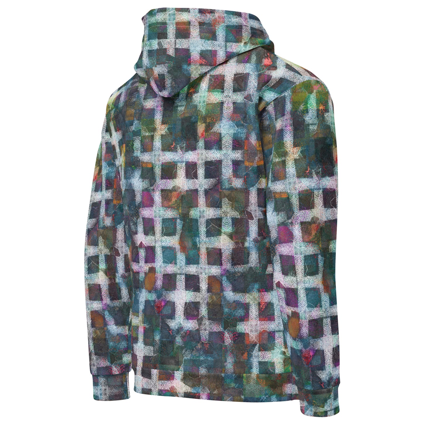 Chippin Balls Prism Grid AOP Hoodie - close-up print detail