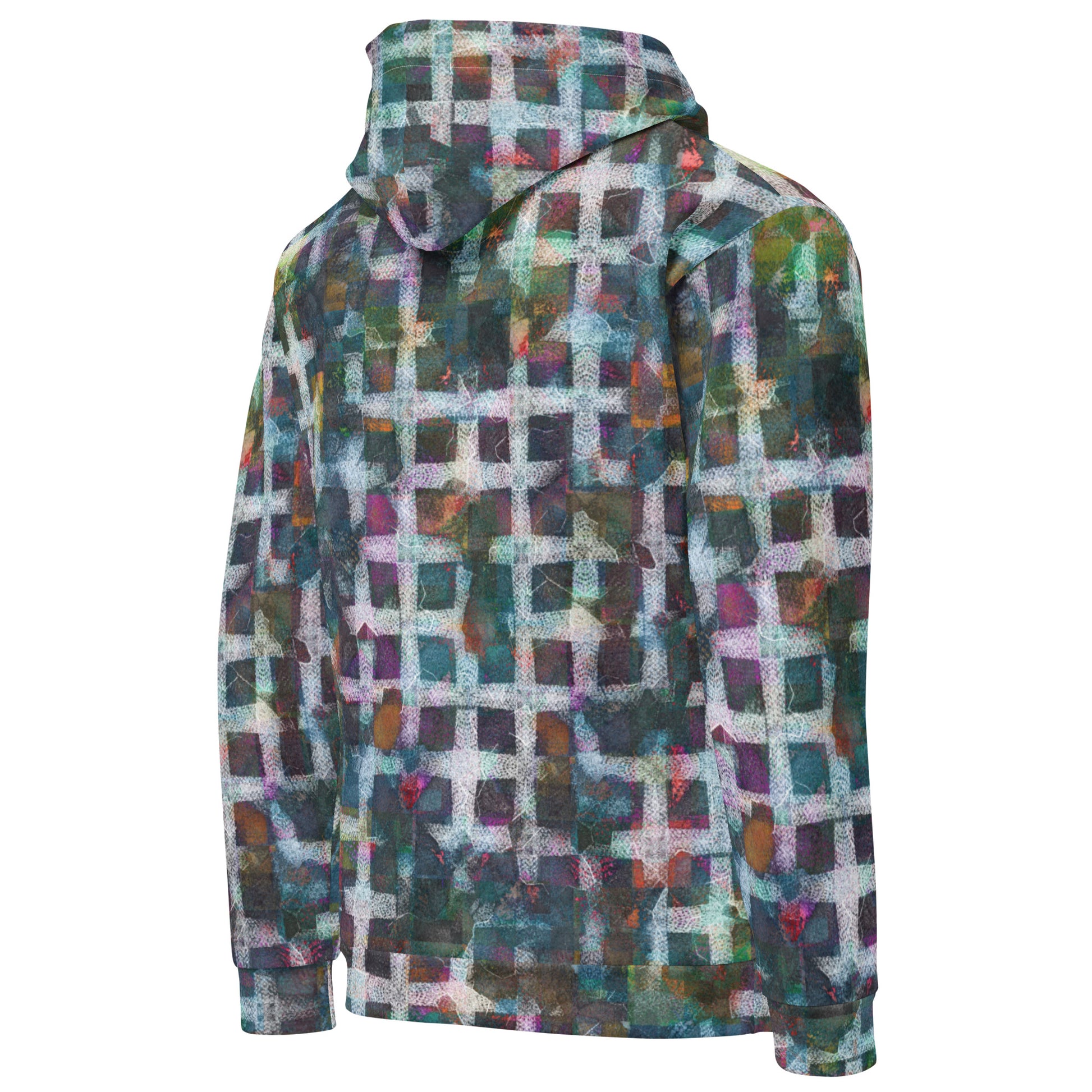 Chippin Balls Prism Grid AOP Hoodie - close-up print detail