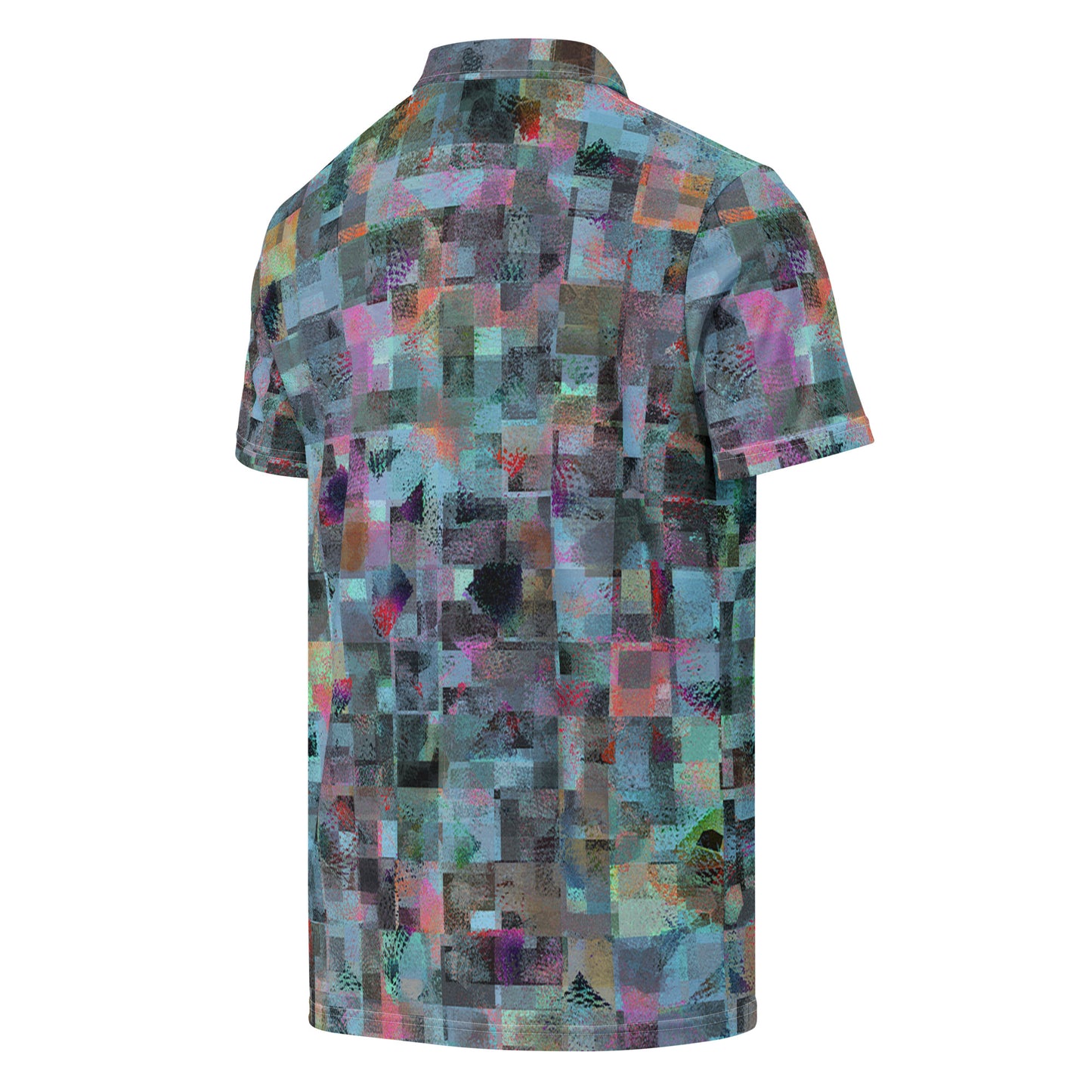 Chippin Balls Glitch Mosaic AOP Polo - side view