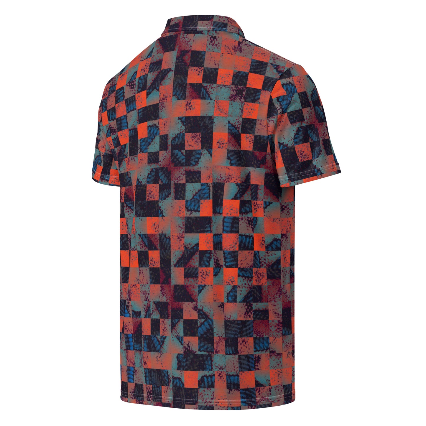 Chippin Balls Sunset Check AOP Polo - side view