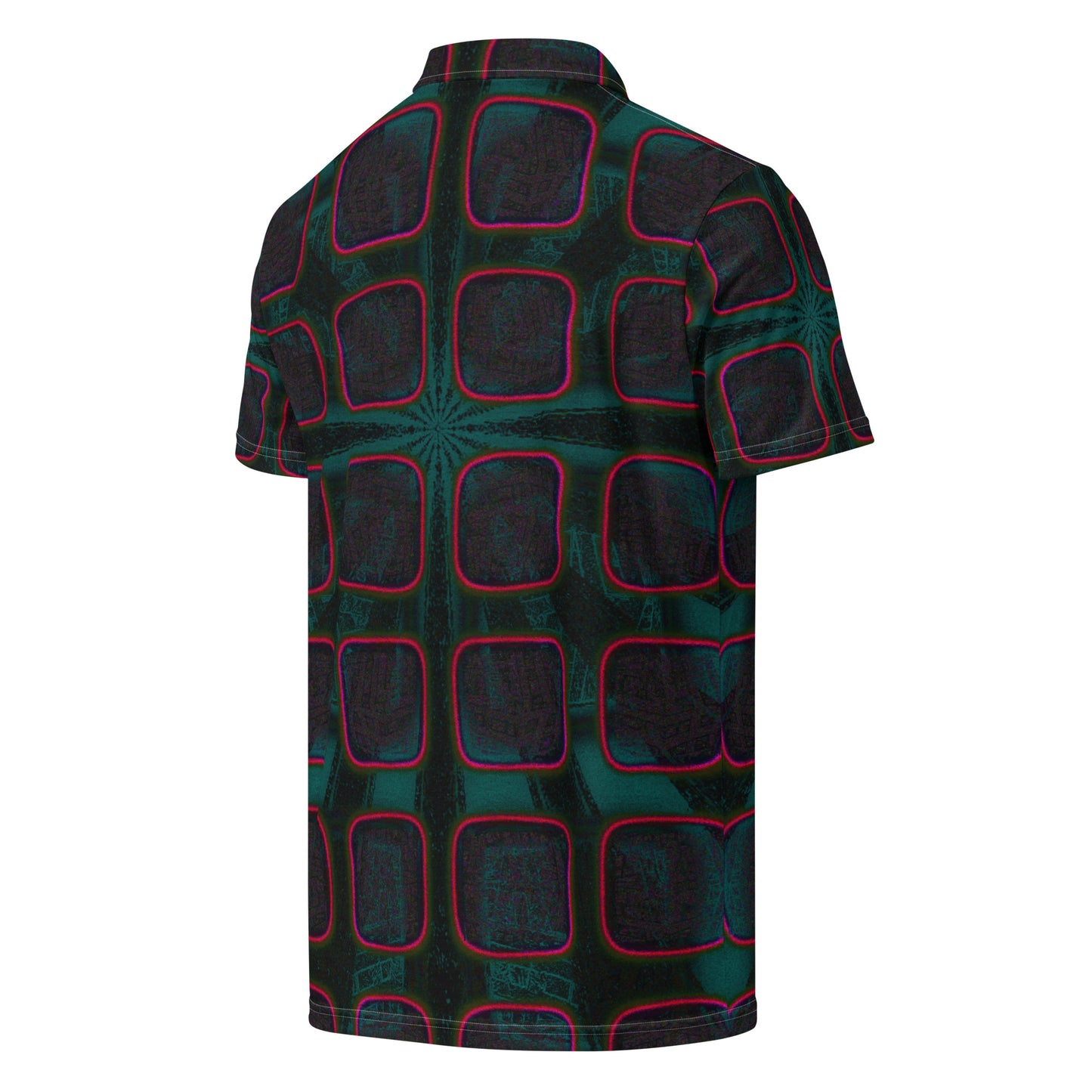 Chippin Balls Emerald Grid AOP Polo - side view