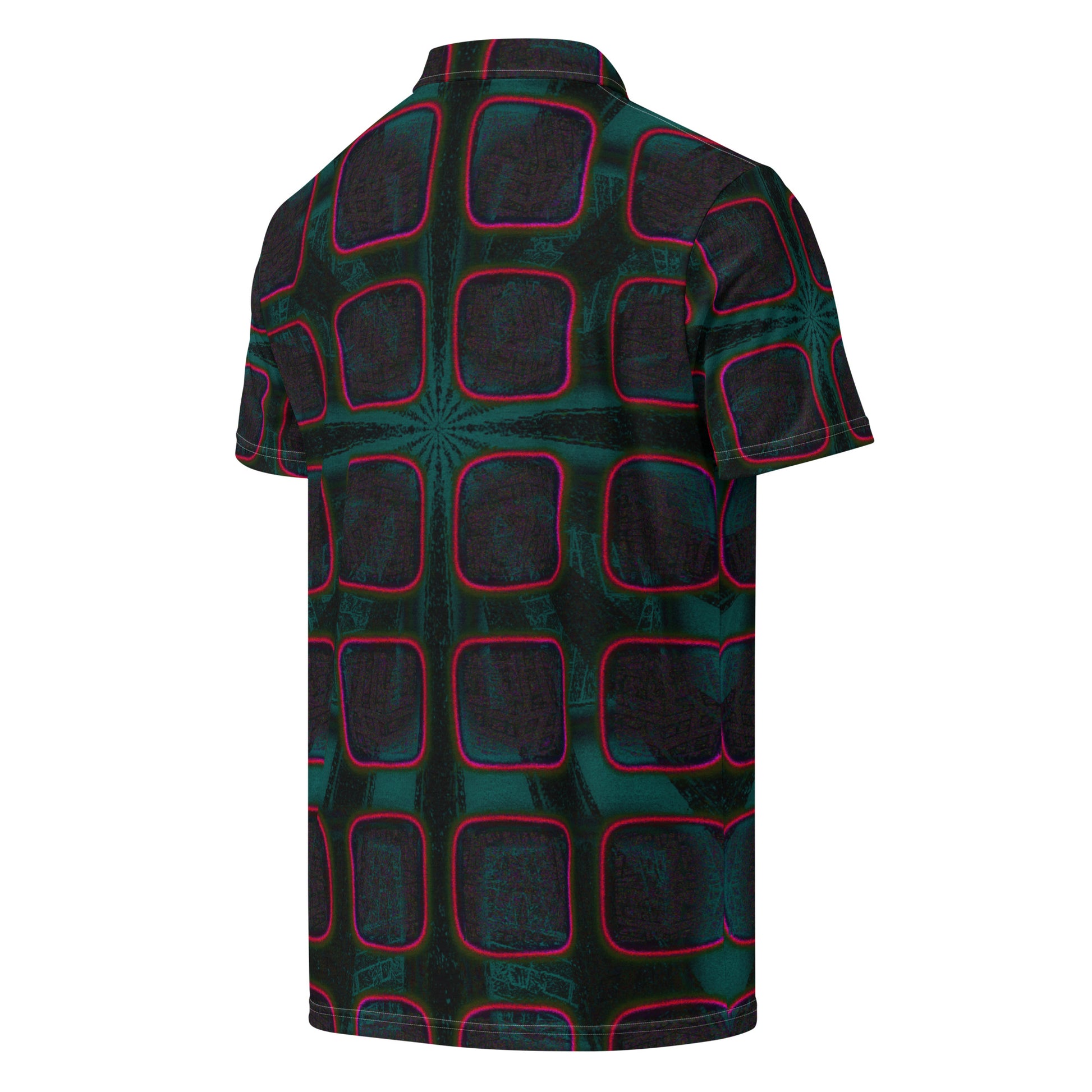 Chippin Balls Emerald Grid AOP Polo - side view