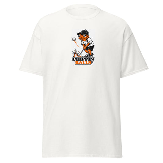 Chippin Balls Terence® Tee — Orange colorway, full-color front graphic with registered trademark logo