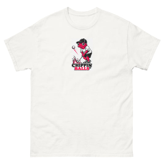 Chippin Balls Terence® Tee — Red colorway, full-color front graphic with registered trademark logo