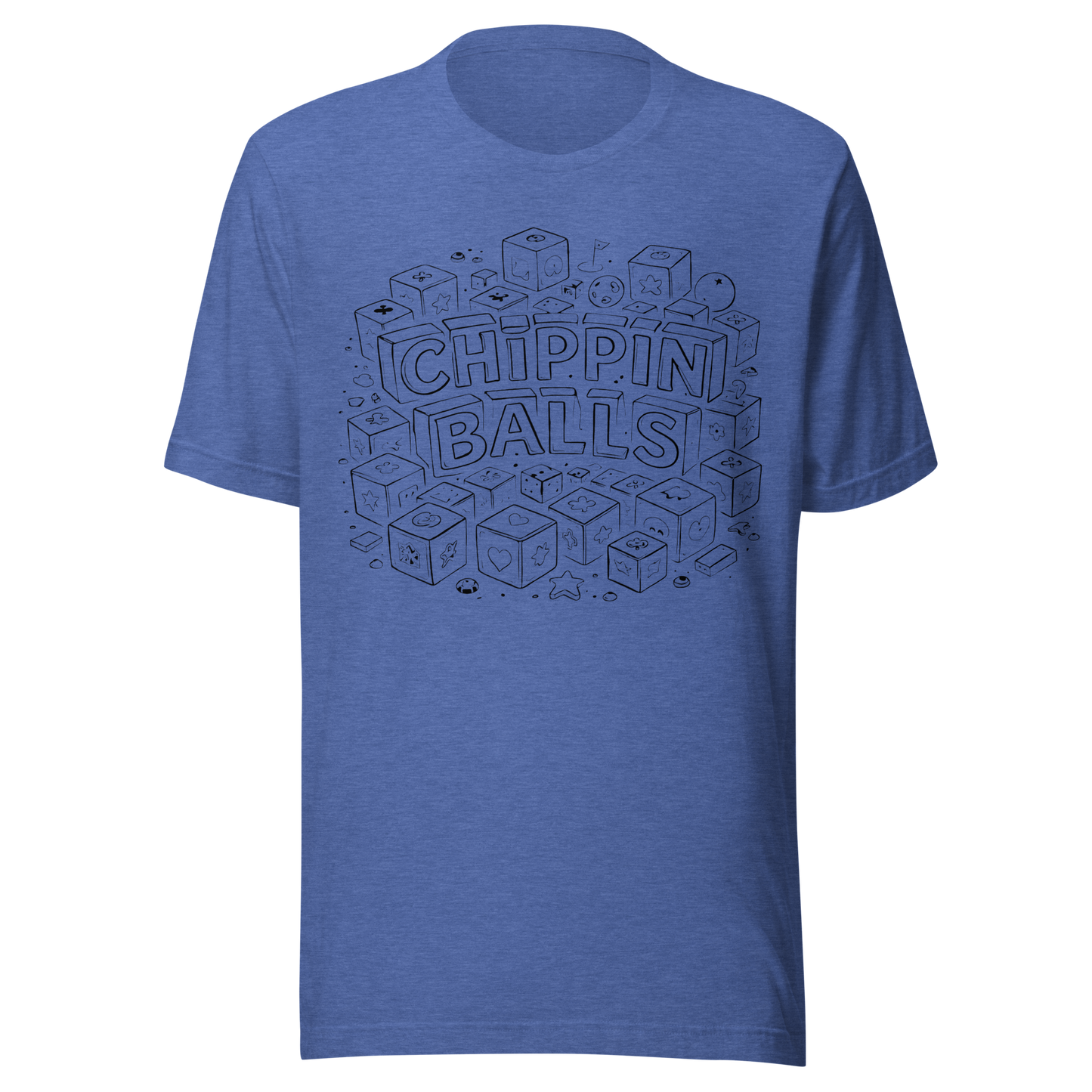 Chippin Balls Block Party Tee — pixel golf design